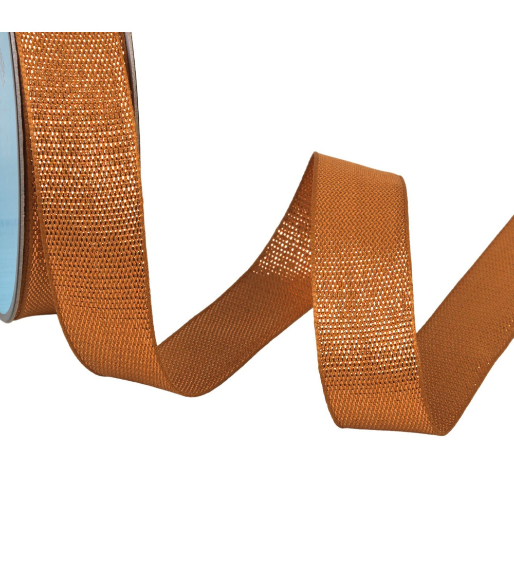 25m reel rust orange metallic ribbon