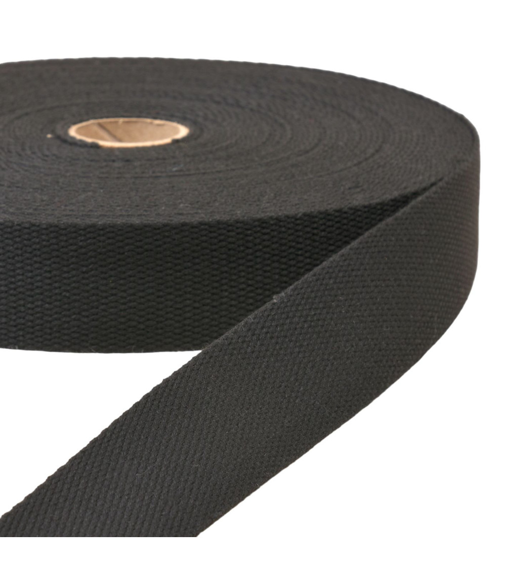 20m reel black webbing