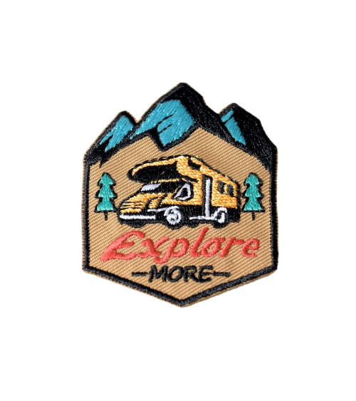 Ecusson thermocollant montagne explore more 4,7cm x 4,5cm