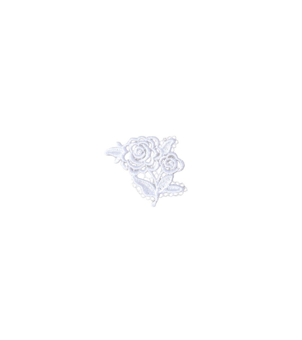 Toppa termoadesiva in pizzo fiore 3,6 x 3,4 cm