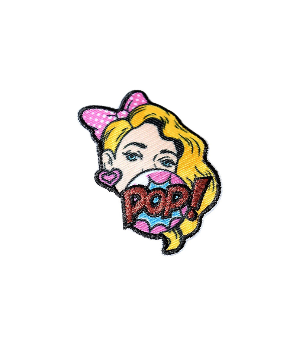 Set of 3 pop art iron-on patches 6.3cm x 4cm