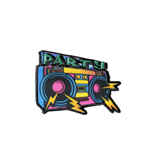 Lot de 3 écussons thermocollants pop art party 6,3cm x 4cm