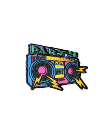 Lot de 3 écussons thermocollants pop art party 6,3cm x 4cm