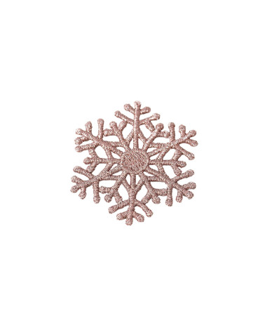 Set of 3 iron-on patches large rose gold snowflake 4.8cm x 4.8cm