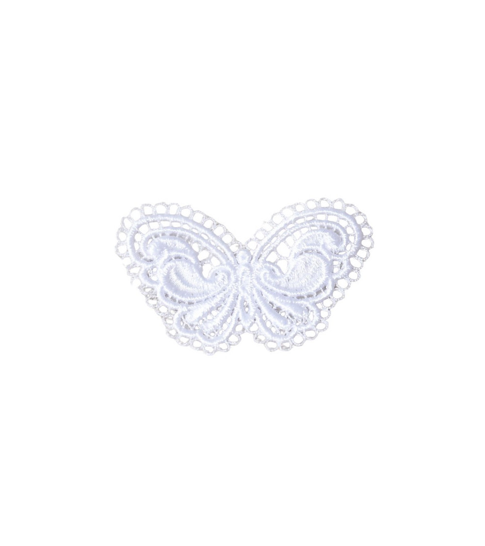 Set di 3 toppe termoadesive in pizzo a farfalla 3,6 cm x 3,4 cm