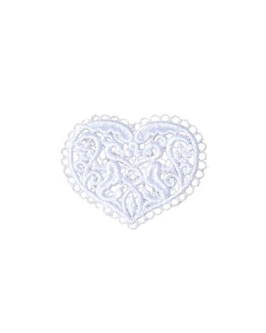 Set of 3 heart lace iron-on patches 3.6cm x 3.4cm