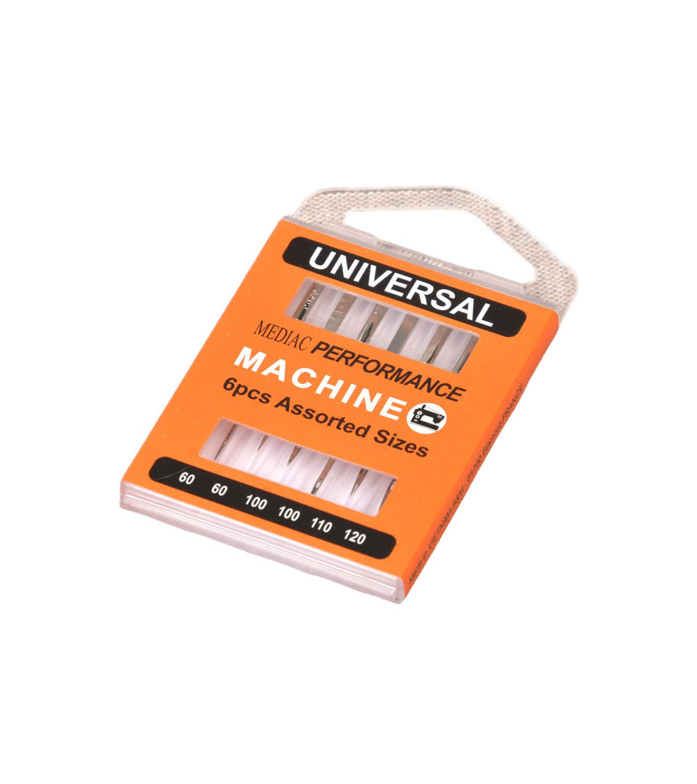 Assortment of 6 universal sewing machine needles size 60-120