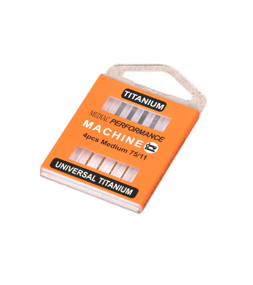 Assortment of 4 universal titanium sewing machine needles size 75