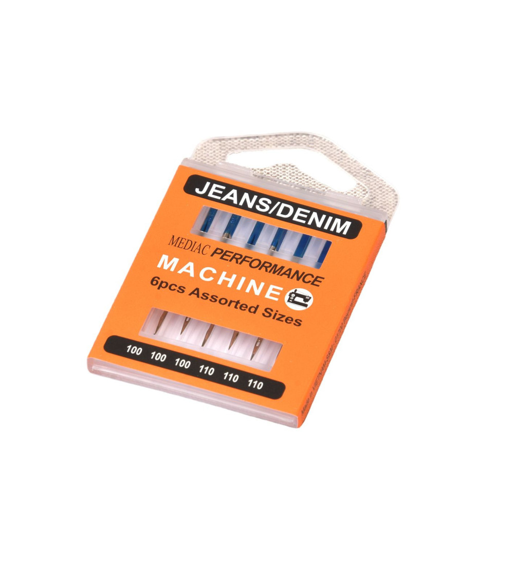 Assortment of 6 universal jeans sewing machine needles size 100-110