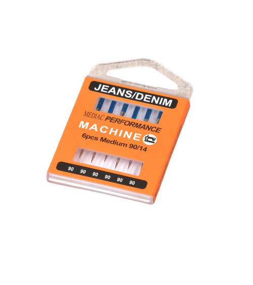 Assortment of 6 universal jeans sewing machine needles size 90