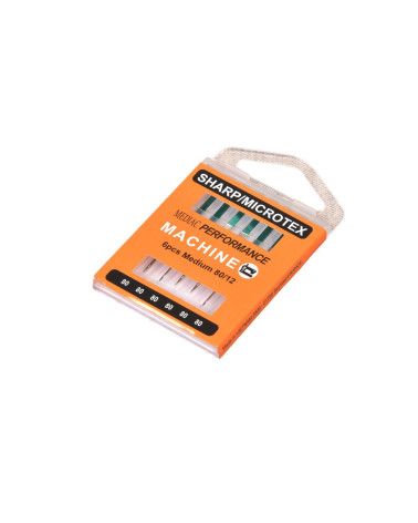 Assortment of 6 pointed universal sewing machine needles size 80