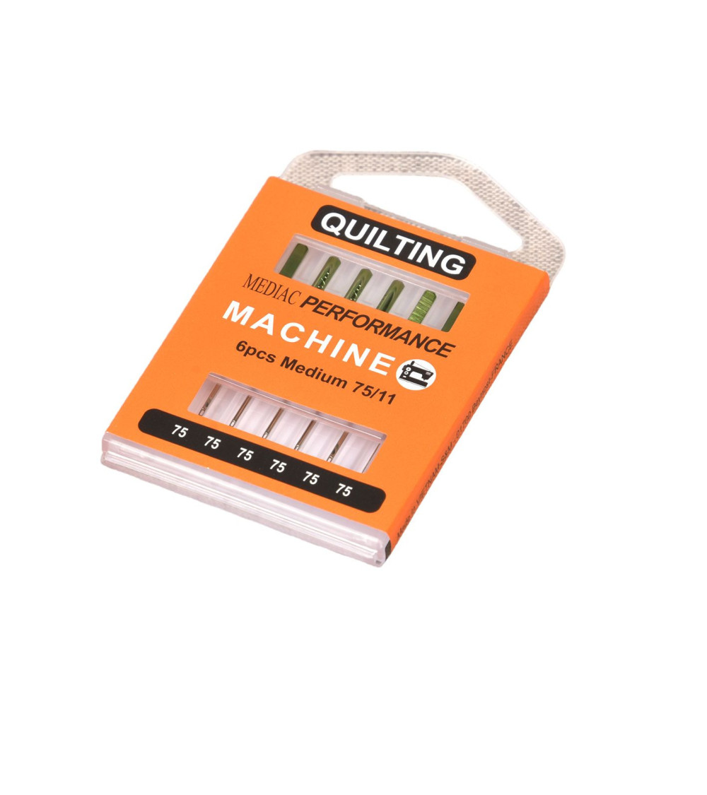 Assortment of 6 universal quilting sewing machine needles size 75