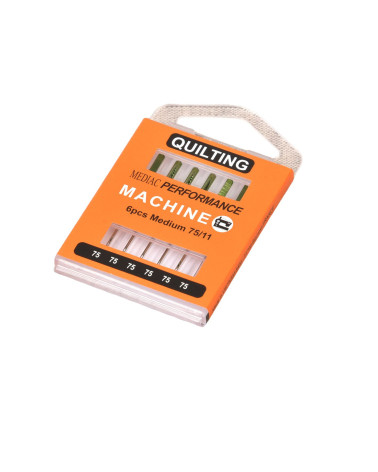 Assortment of 6 universal quilting sewing machine needles size 75
