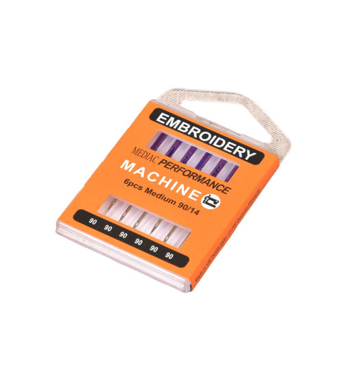 Assortment of 6 universal embroidery sewing machine needles size 90