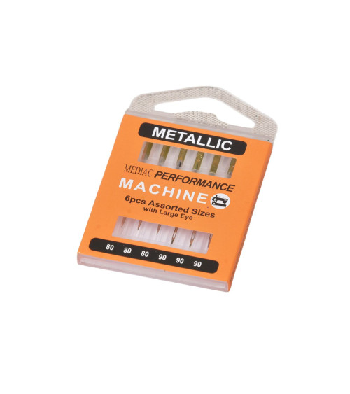 Assortment of 6 universal sewing machine needles for embroidery size 80-90