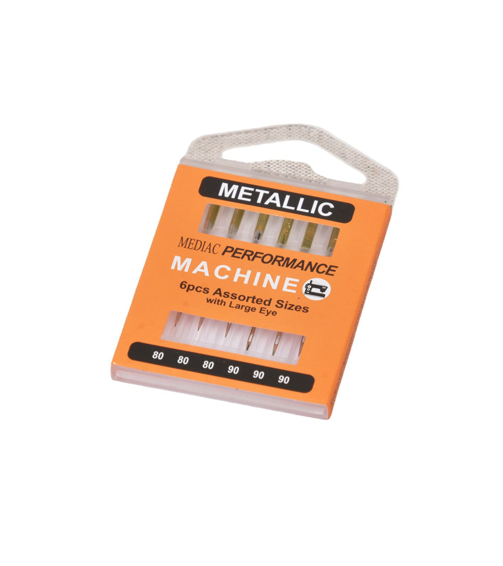 Assortment of 6 universal sewing machine needles for embroidery size 80-90
