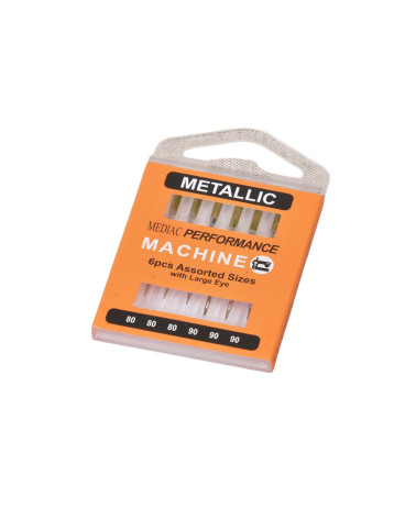 Assortment of 6 universal sewing machine needles for embroidery size 80-90