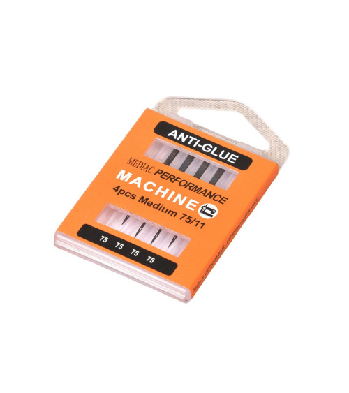 Assortment of 4 universal anti-glue sewing machine needles size 75