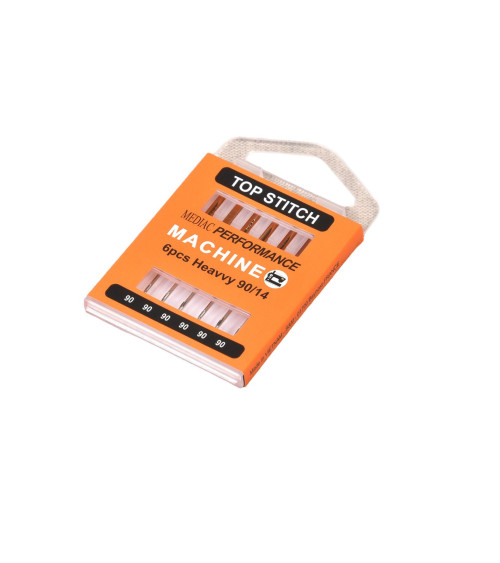 Assortment of 6 universal sewing machine needles for topstitching size 90