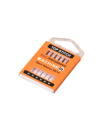 Assortment of 6 universal sewing machine needles for topstitching size 90