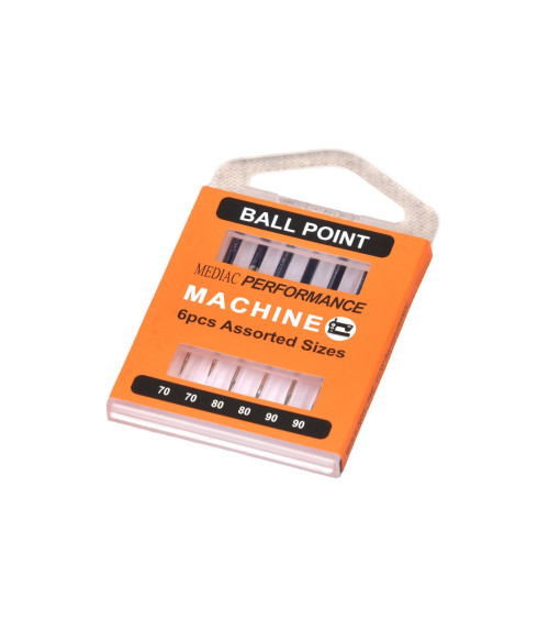 Assortment of 6 universal embroidery sewing machine needles size 70-90