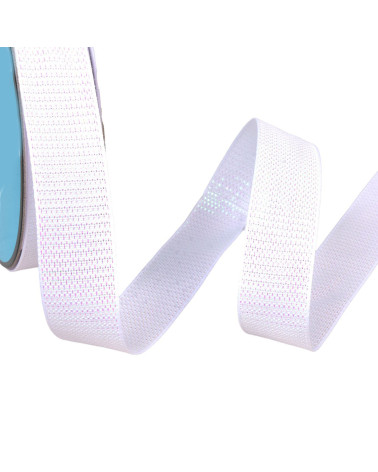 White metallic ribbon by the meter