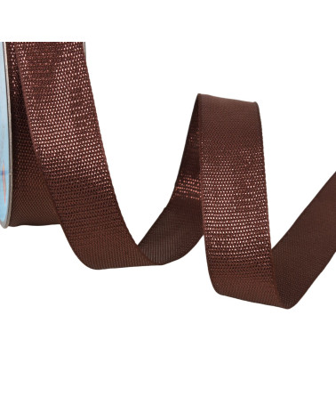 Chocolate brown metallic ribbon by the meter