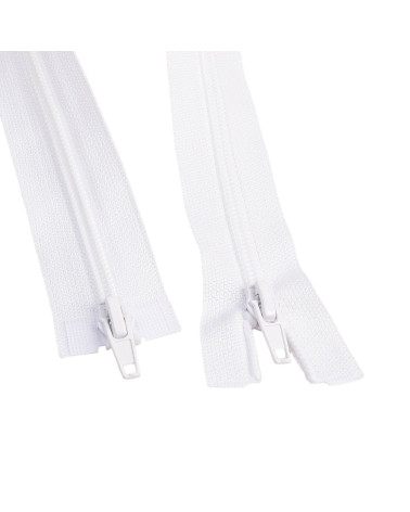 Cierre en espiral boca a boca separable blanco