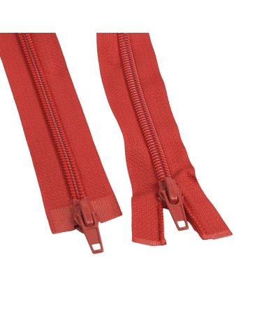 Cierre en espiral boca a boca separable rojo