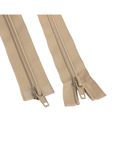 Cierre en espiral boca a boca separable antílope beige