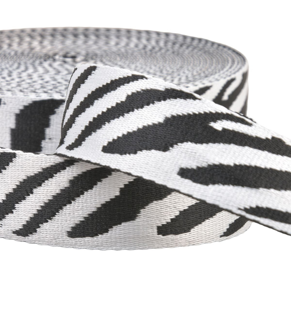 Zebra animal print strap 38mm white