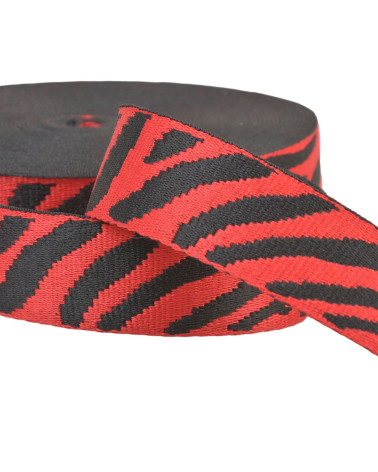 Zebra animal print strap 38mm red