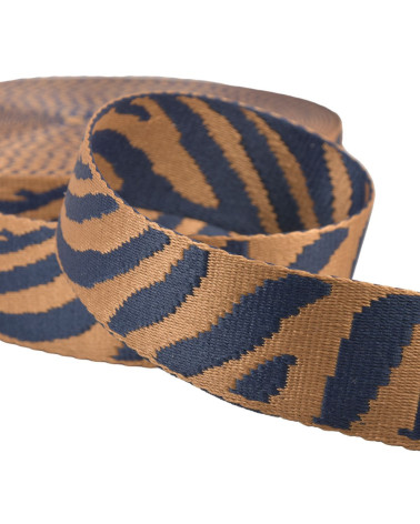 Zebra animal print strap 38mm dark beige