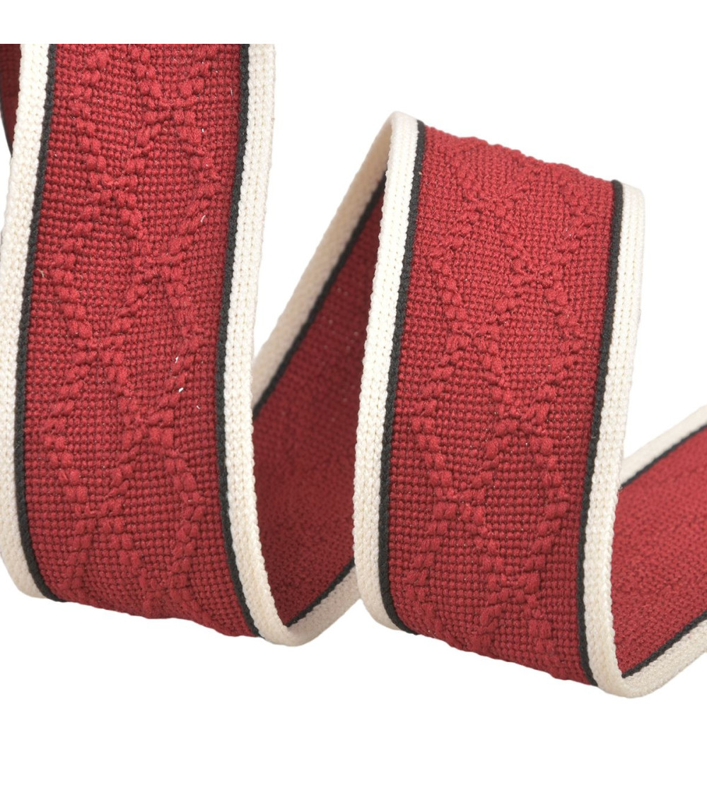 Diamond knit braid 33mm red