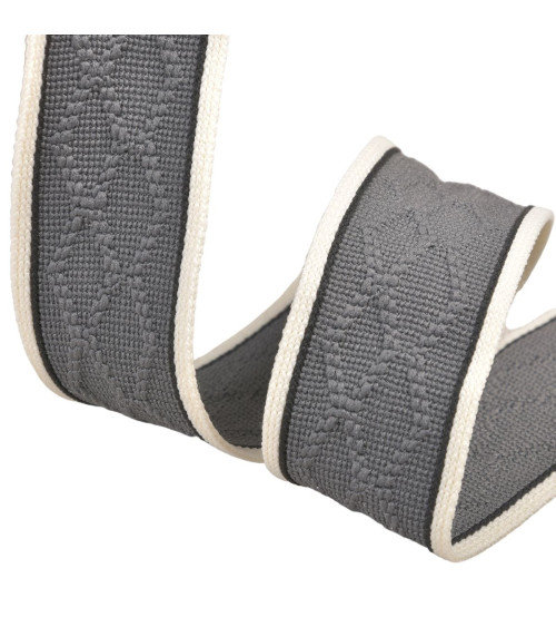 Rautengestricktes Geflecht, 33 mm, mittelgrau