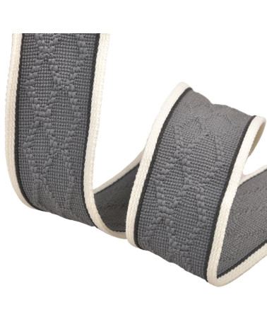 Diamond knitted braid 33mm medium gray