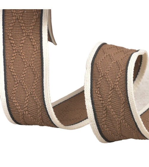 Diamond knit braid 33mm chocolate brown