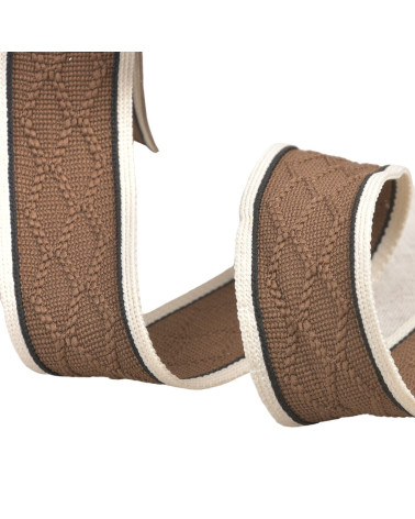 Diamond knitted braid 33mm chocolate brown