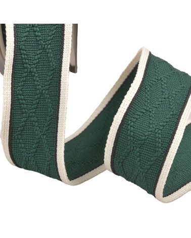 33mm khaki green diamond knitted braid