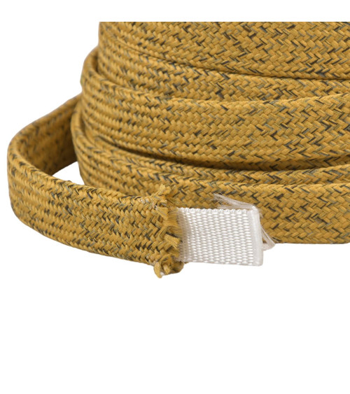 Bobine 20m tresse chinée pour anses de sacs 16mm moutarde