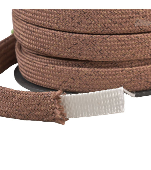 Bobine 20m tresse chinée pour anses de sacs 16mm rouille