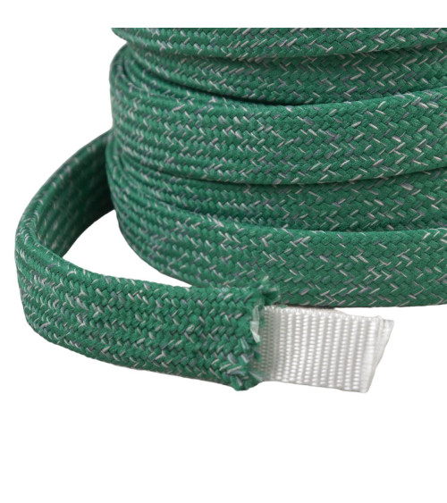 Bobine 20m tresse chinée pour anses de sacs 16mm vert kaki