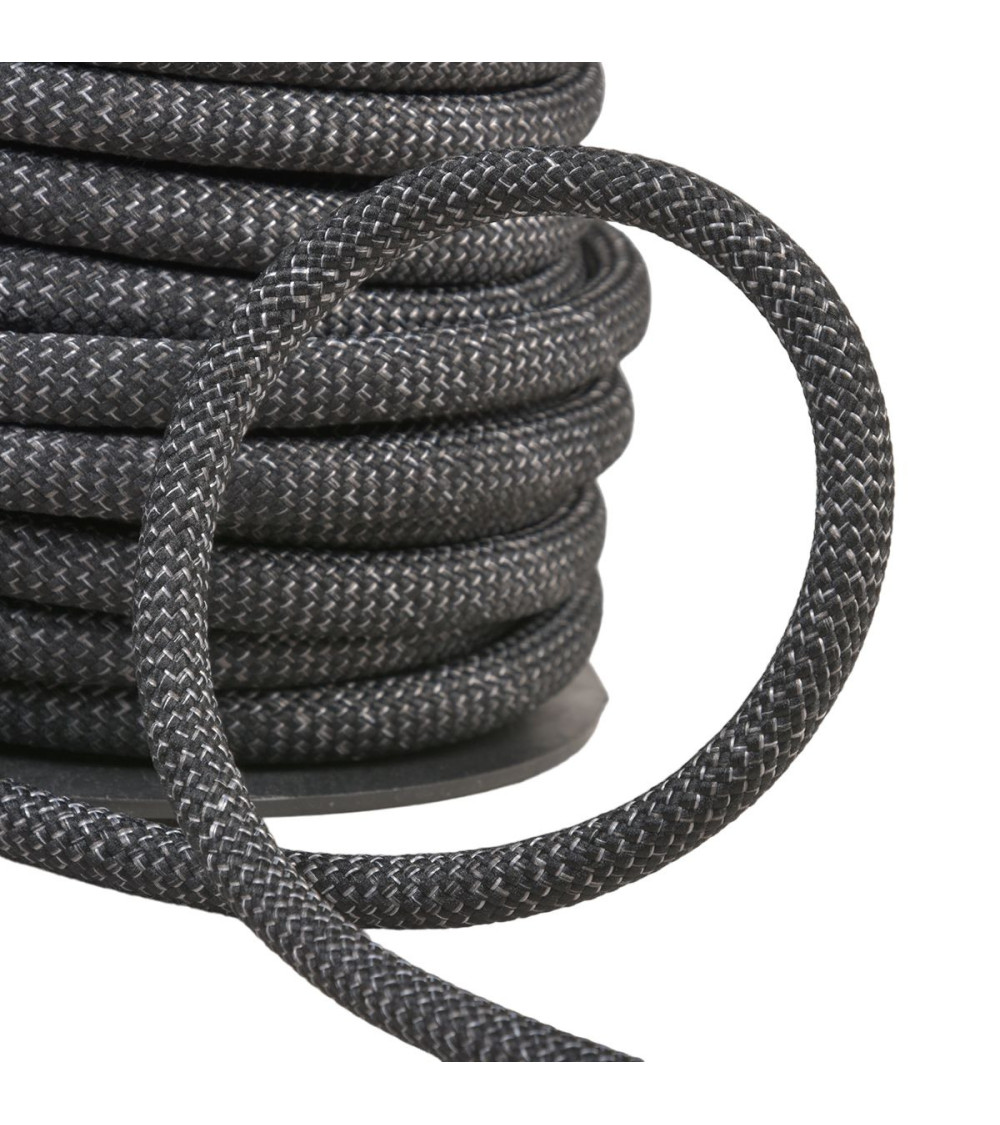 Bobine 15m cordon chiné pour anses de sacs 10mm noir
