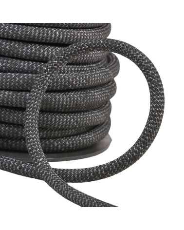 15-m-Spule aus melierter Kordel für Taschengriffe, 10 mm, schwarz