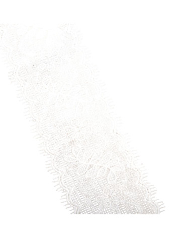 Bobina 13,7m encaje entre dos flores 55mm blanco