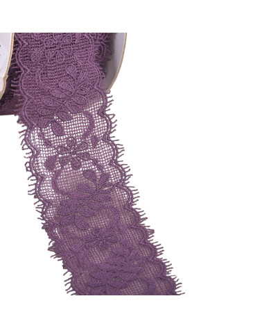 Spool 13.7m lace between two flowers 55mm plum