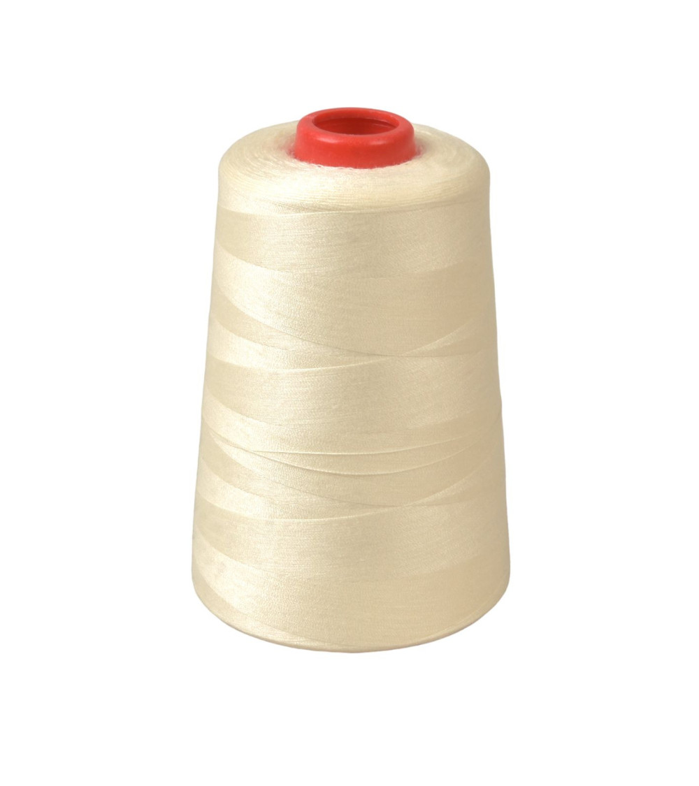 Polyester thread cone 5000 yards/4572 meters high quality ecru