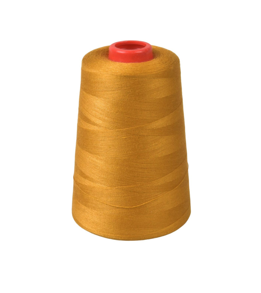 Polyester thread cone 5000 yards/4572 meters high quality honey yellow