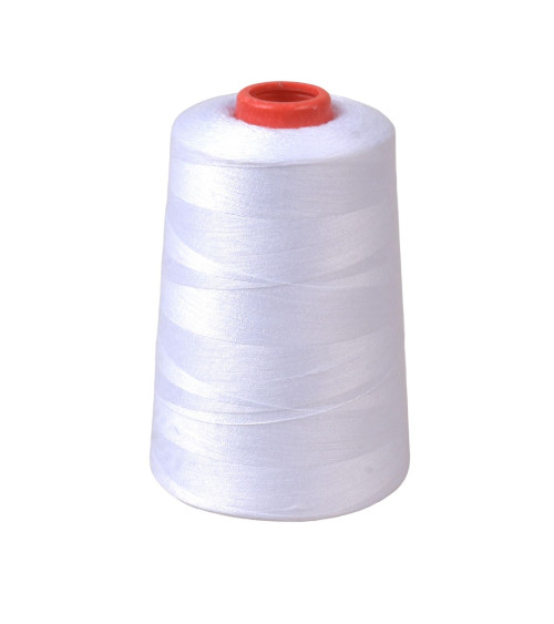 Polyester thread cone 5000 yards/4572 meters high quality white