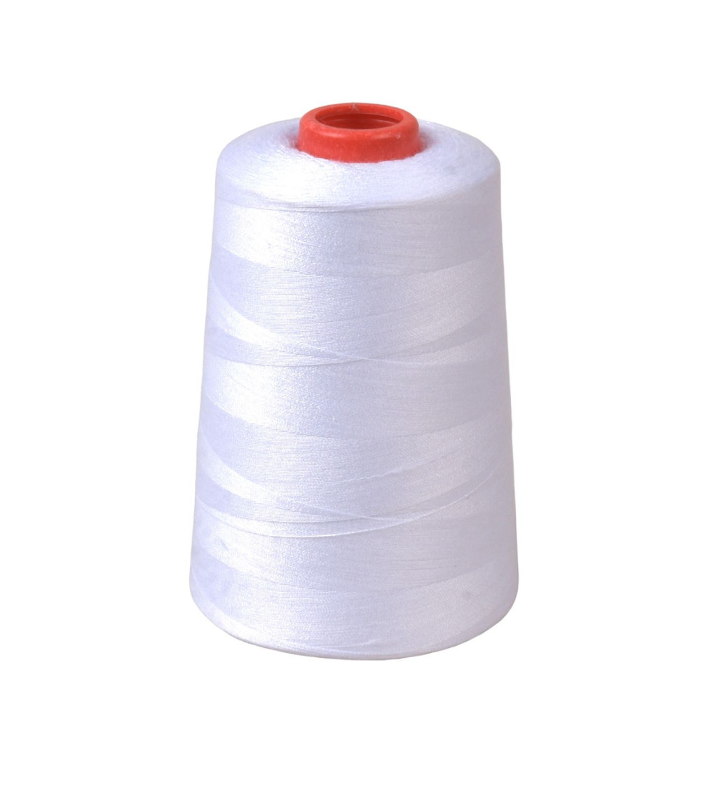 Polyester thread cone 5000 yards/4572 meters high quality white